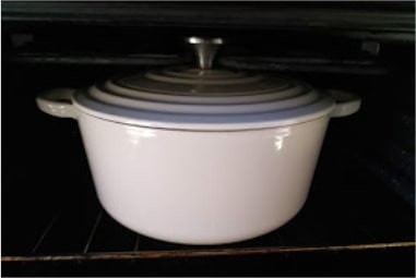 Cover with the cast iron lid and place on the middle or lower shelf of the preheated oven Large Gammon Joint