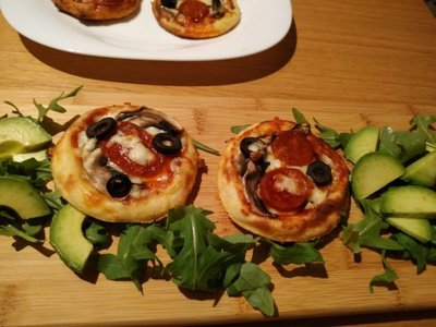 Mini Fathead Chorizo & Mushrooms Pizzas They are ready to be eaten