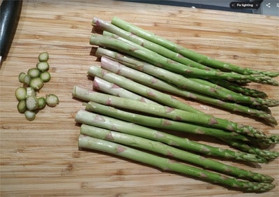 Trim off the tough ends Roasted Asparagus with Grana Padana